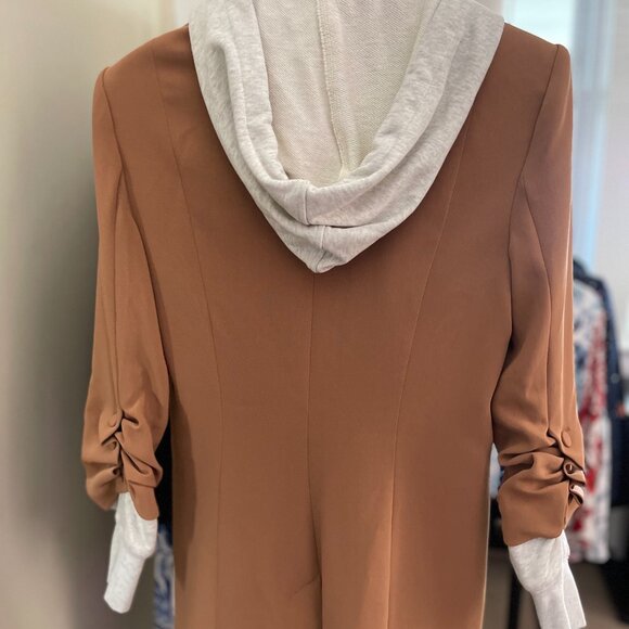 Cinq A Sept- Hooded Khloe Jacket In Cinnamon Oatmeal (Size 4) - Picture 3 of 4